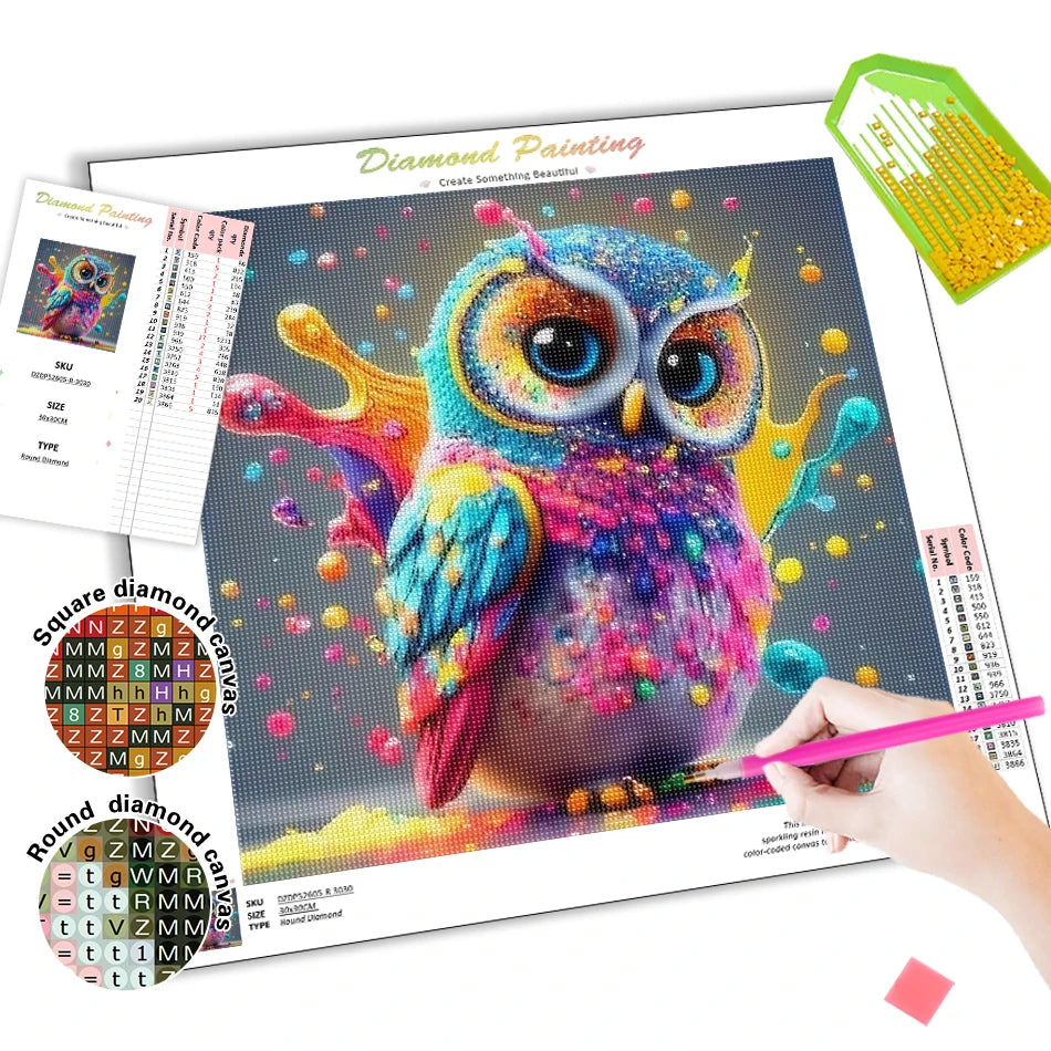 Diamond Painting Dieren - volledige bedekking - ronde of vierkante steentjes - Bij