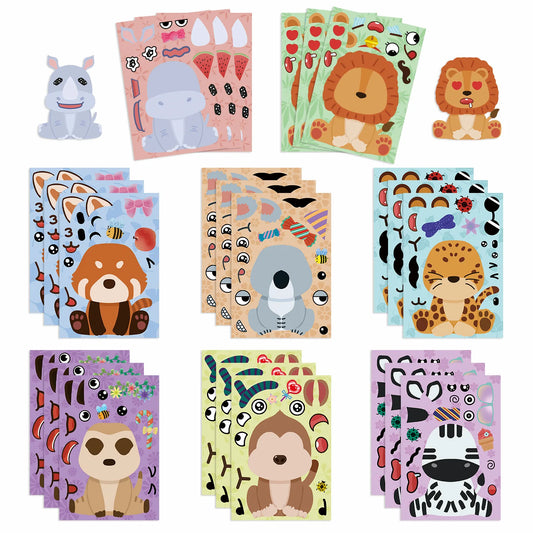 Sticker pret – Dierengezichtjes Plakken en Puzzelen voor Kinderen
