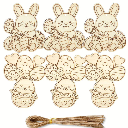 Houten Paas figuren om zelf te kleuren/schilderen – Konijn Hangers