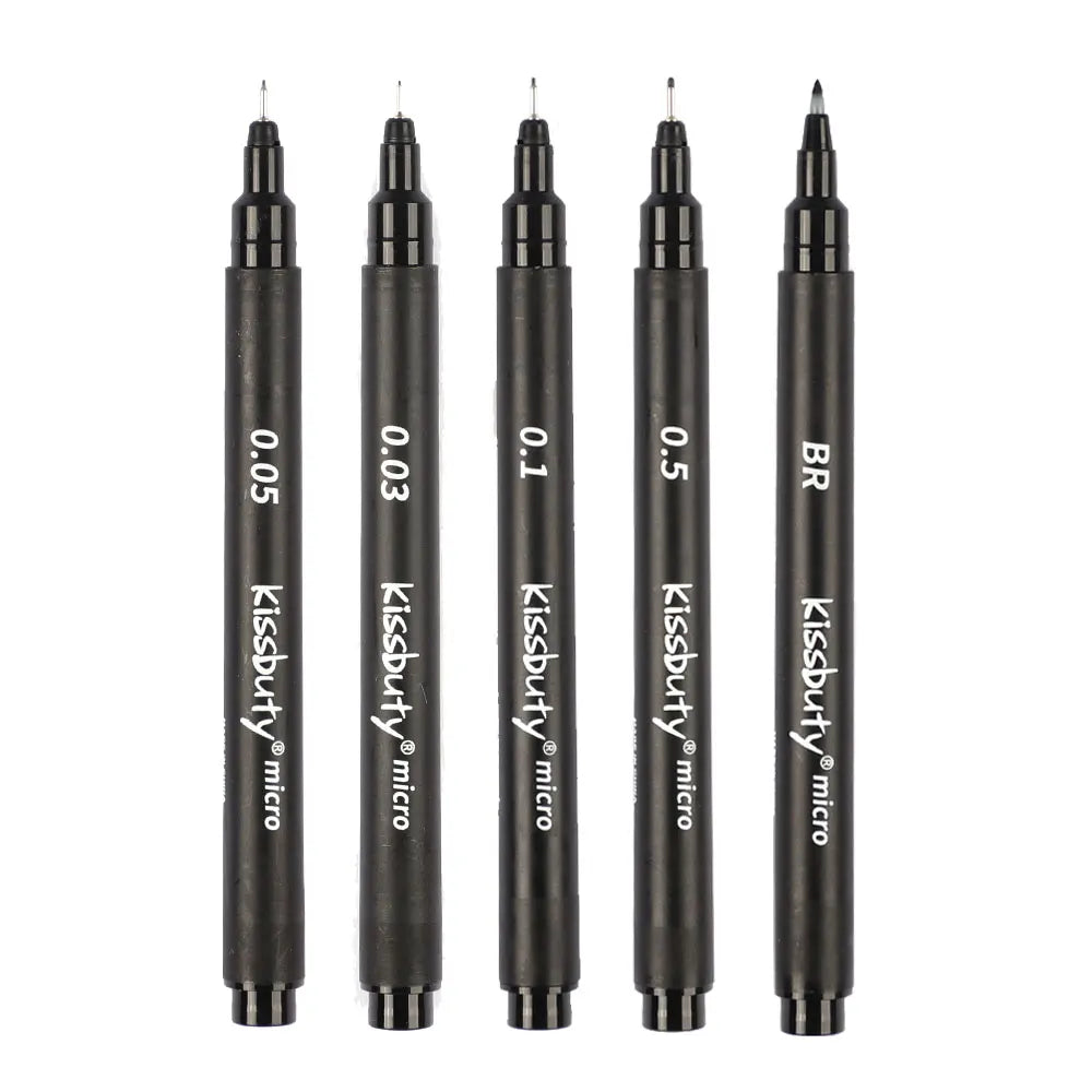 Stiften set Pigma Micron fineliners zwart/bruin met diverse puntdiktes