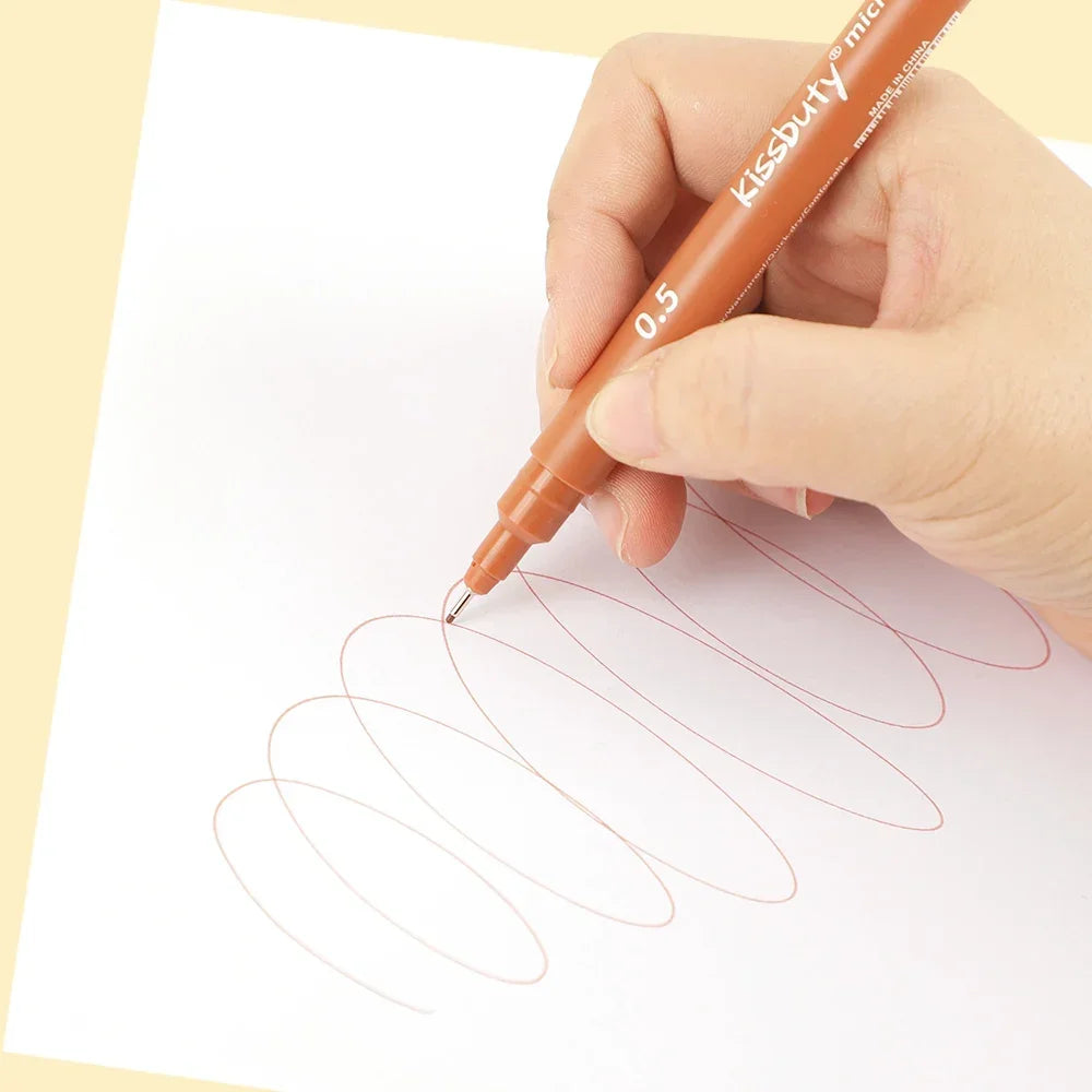 Stiften set Pigma Micron fineliners zwart/bruin met diverse puntdiktes