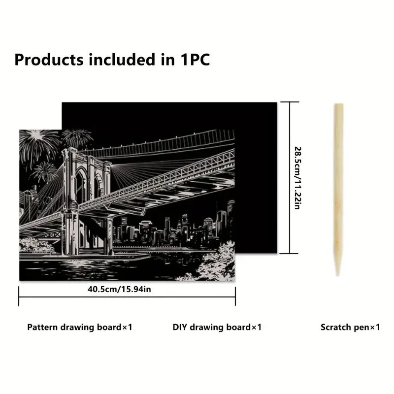 Krastekening Deluxe Regenboog Scratch Paper Set voor Creatieve Ontspanning