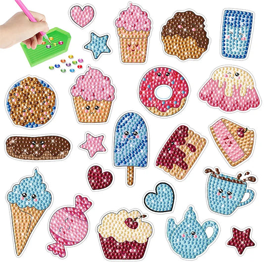 Diamond Painting Sticker set - Schattige IJsjes en snoepjes