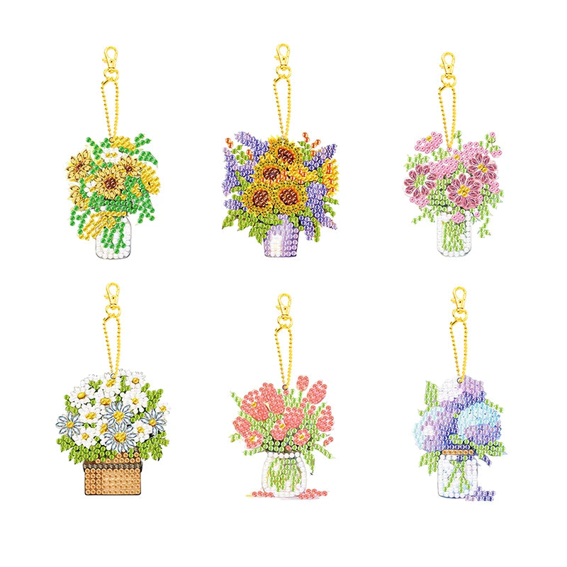 Diamond Painting Sleutelhanger set – Creatieve Hangers 6/8 stuks
