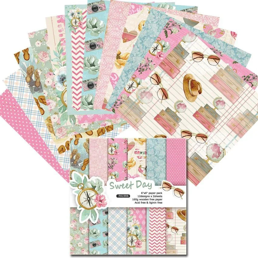 Papier voor kaarten maken of scrapbook Sweet Love dieren 15,24 cm
