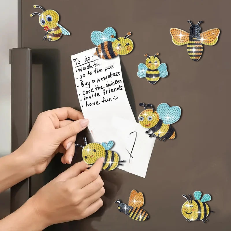 Diamond Painting Magneten – Bijen set voor koelkast en wijnkast