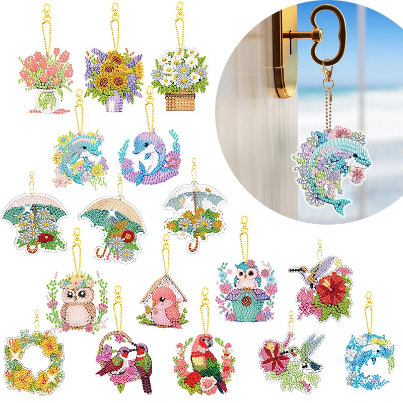 Diamond Painting Sleutelhanger set – Creatieve Hangers 6/8 stuks
