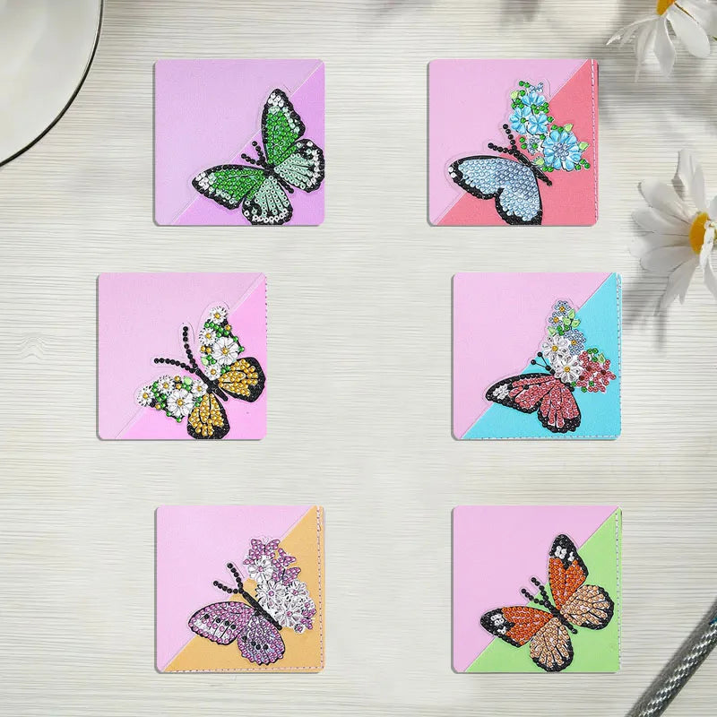 Diamond Painting Boekenlegger Vlinders Set van 6 Hoekboekenleggers