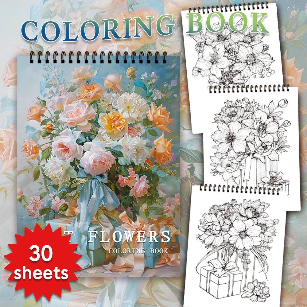 Kleurboek voor volwassenen en tieners – 30 bladen premium dik papier, ontspannend tekenplezier