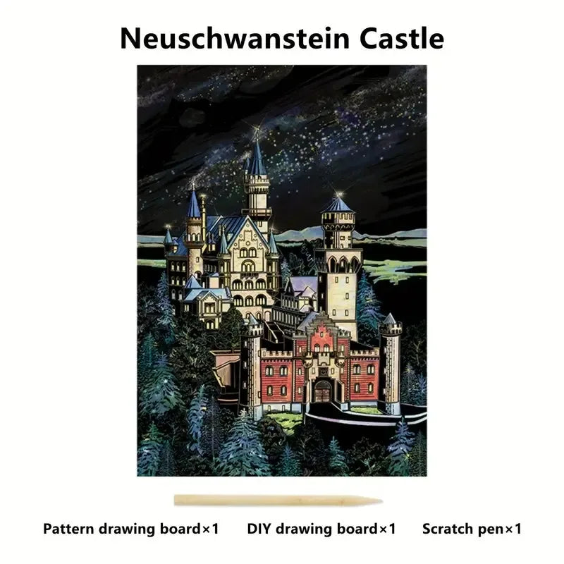 Krastekening Deluxe Regenboog Scratch Paper Set voor Creatieve Ontspanning