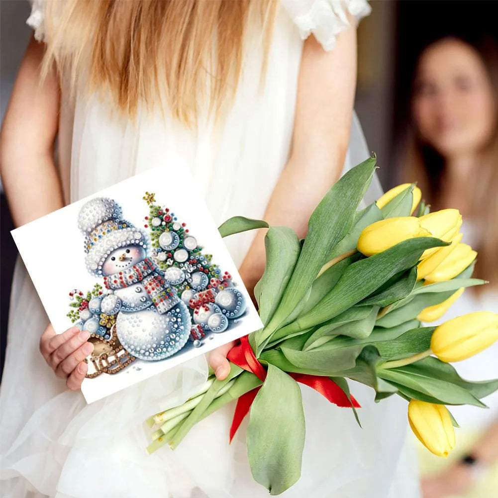 Diamond Painting Kerstkaarten Set met 6 Luxe Wenskaarten en Enveloppen - HK024