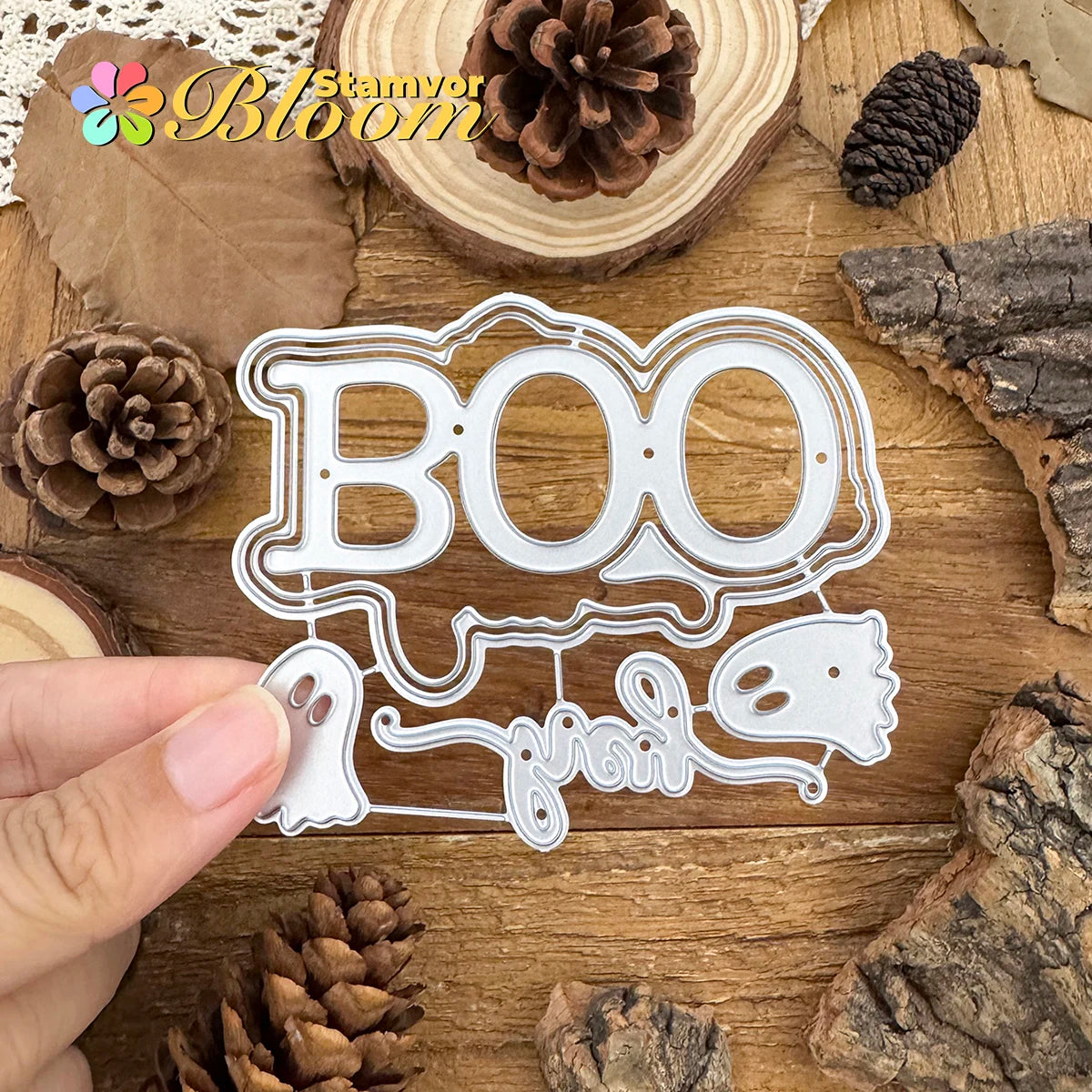 Snijmal Halloween BOO spook tekst metaal snijvormen