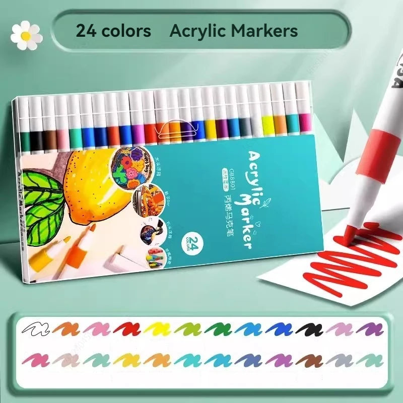 Stiften set acrylverf markers 12-80 kleuren voor steen, glas, hout en keramiek