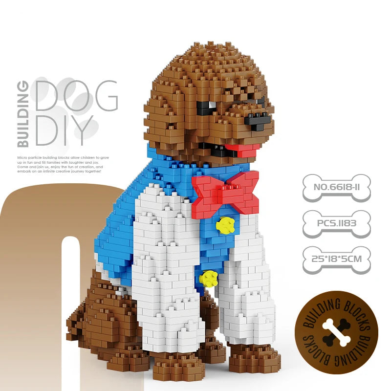 Bouwpakket dieren - Mini honden bouwset voor kinderen en volwassenen