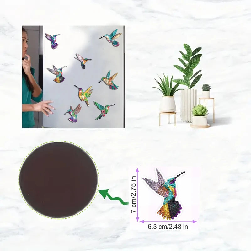 Diamond Painting Magneten – Kolibrie patroon voor koelkast