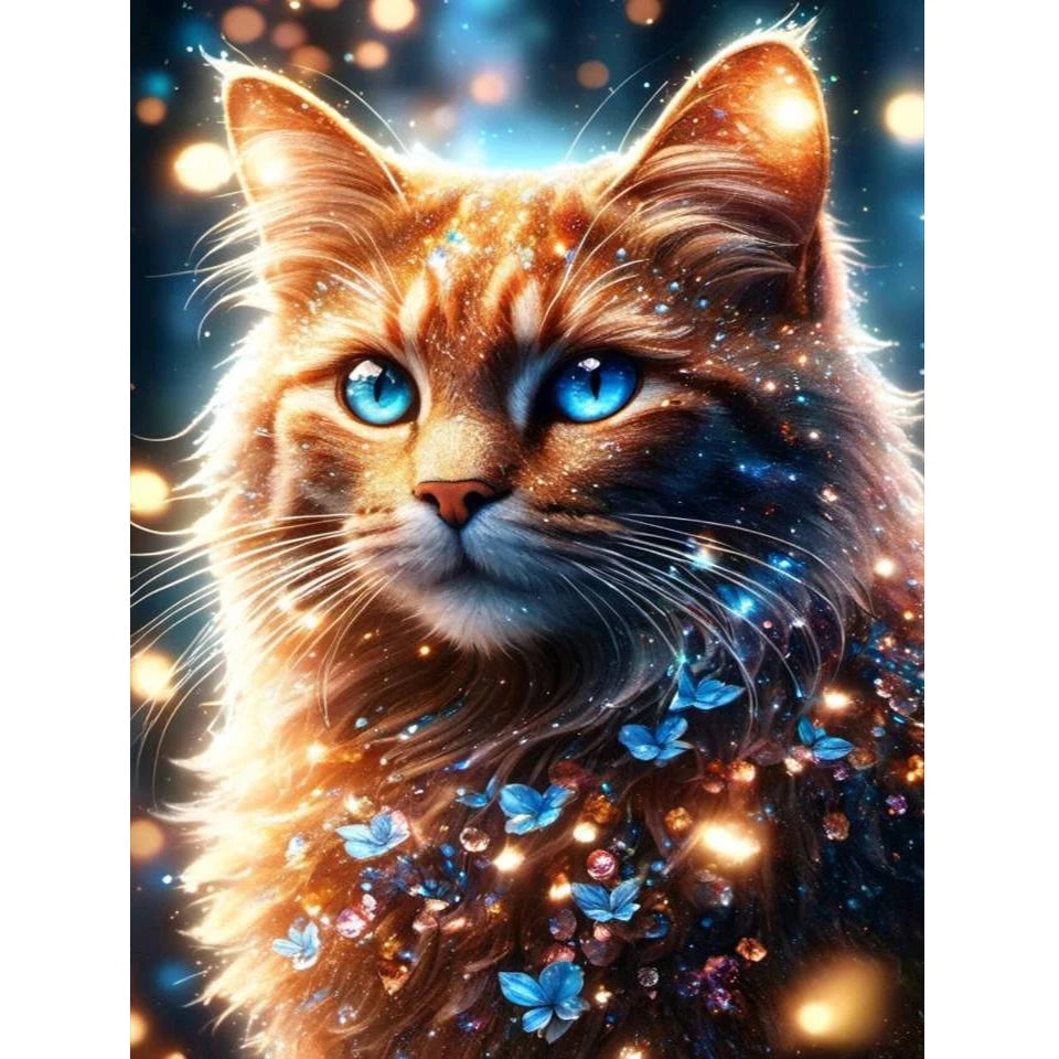 AB Diamond Painting met AB en Fairy dust steentjes Kat