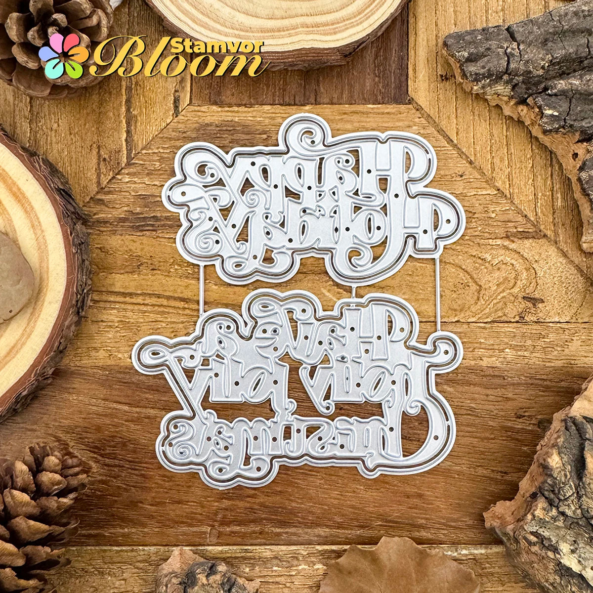 Snijmal kerst winter lagen titel – metalen snijvorm voor kaarten en scrapbooking