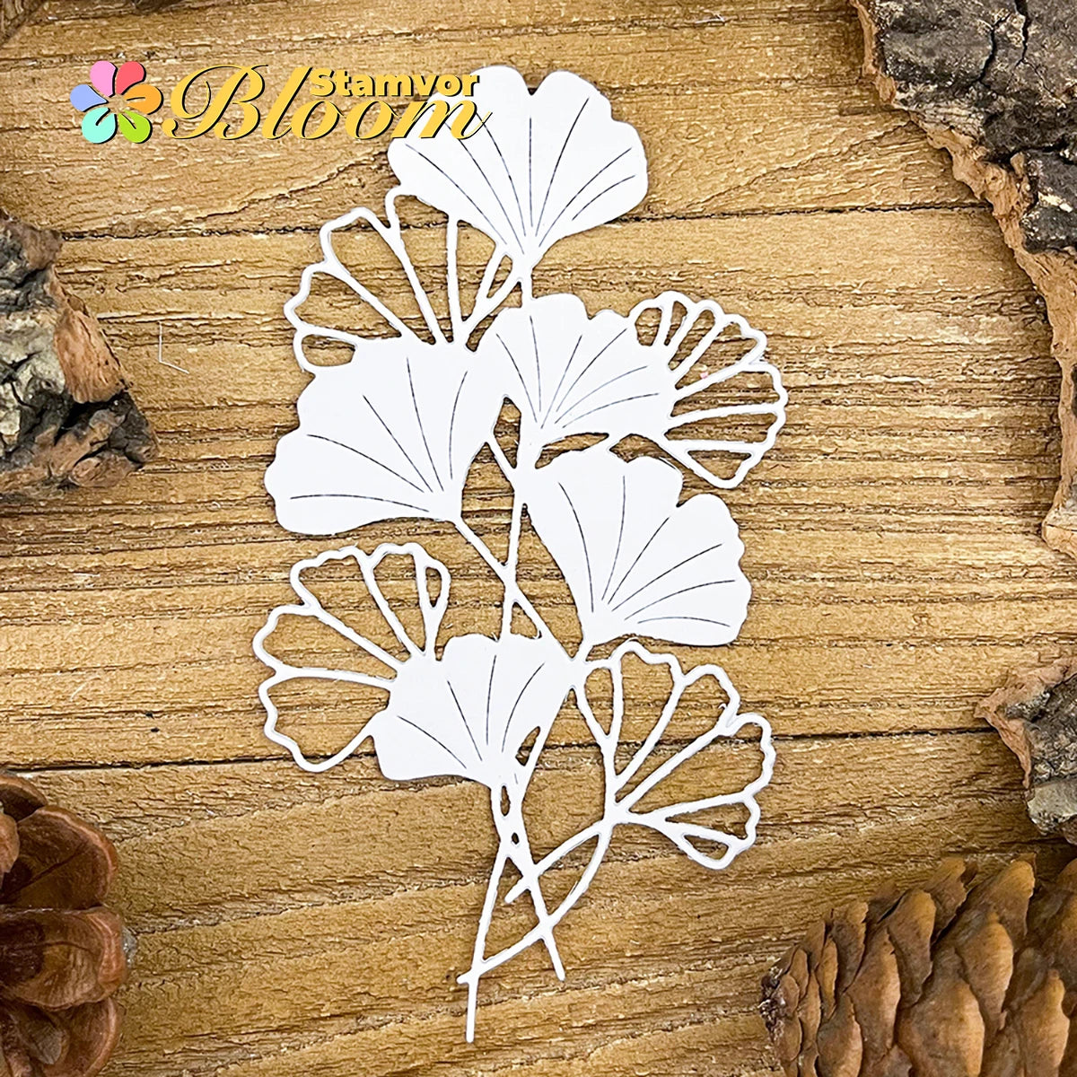 Snijmal Ginkgo Biloba Bladeren en Bloemen Metalen Stanssjabloon