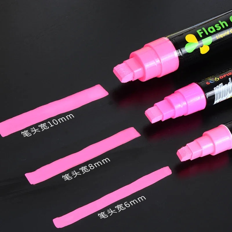 Stiften set 8 kleuren uitwisbare fluorescerende markers voor LED schrijfbord