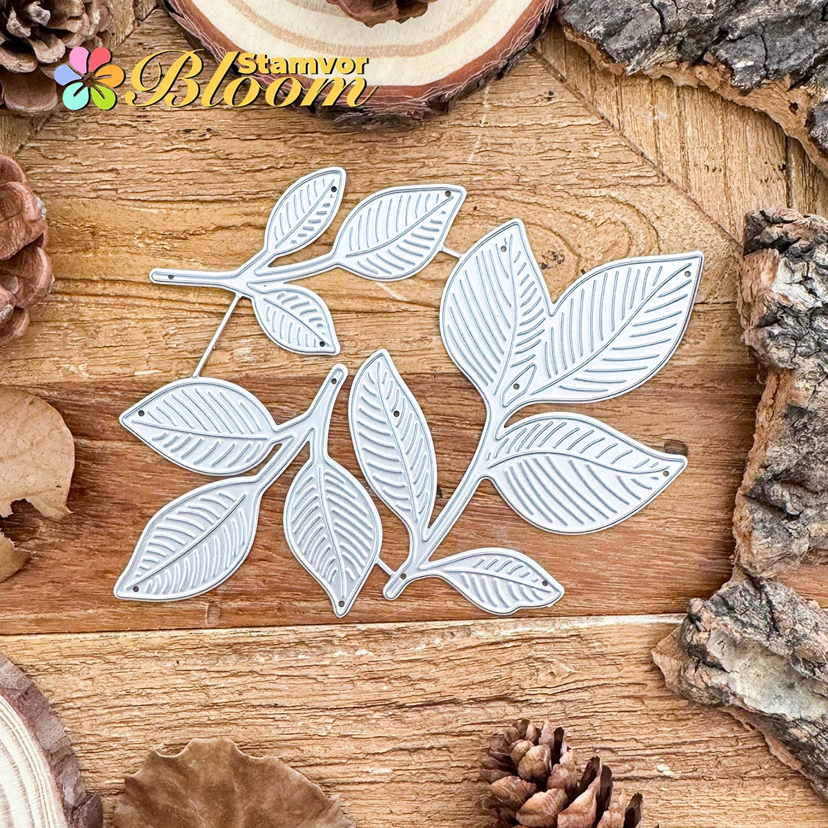 Metalen snijmallen bladeren en takken boom embossing set
