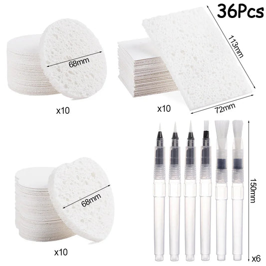 Schuim textuur tekenen set – 3D magie met waterkwast (26/36-delig)