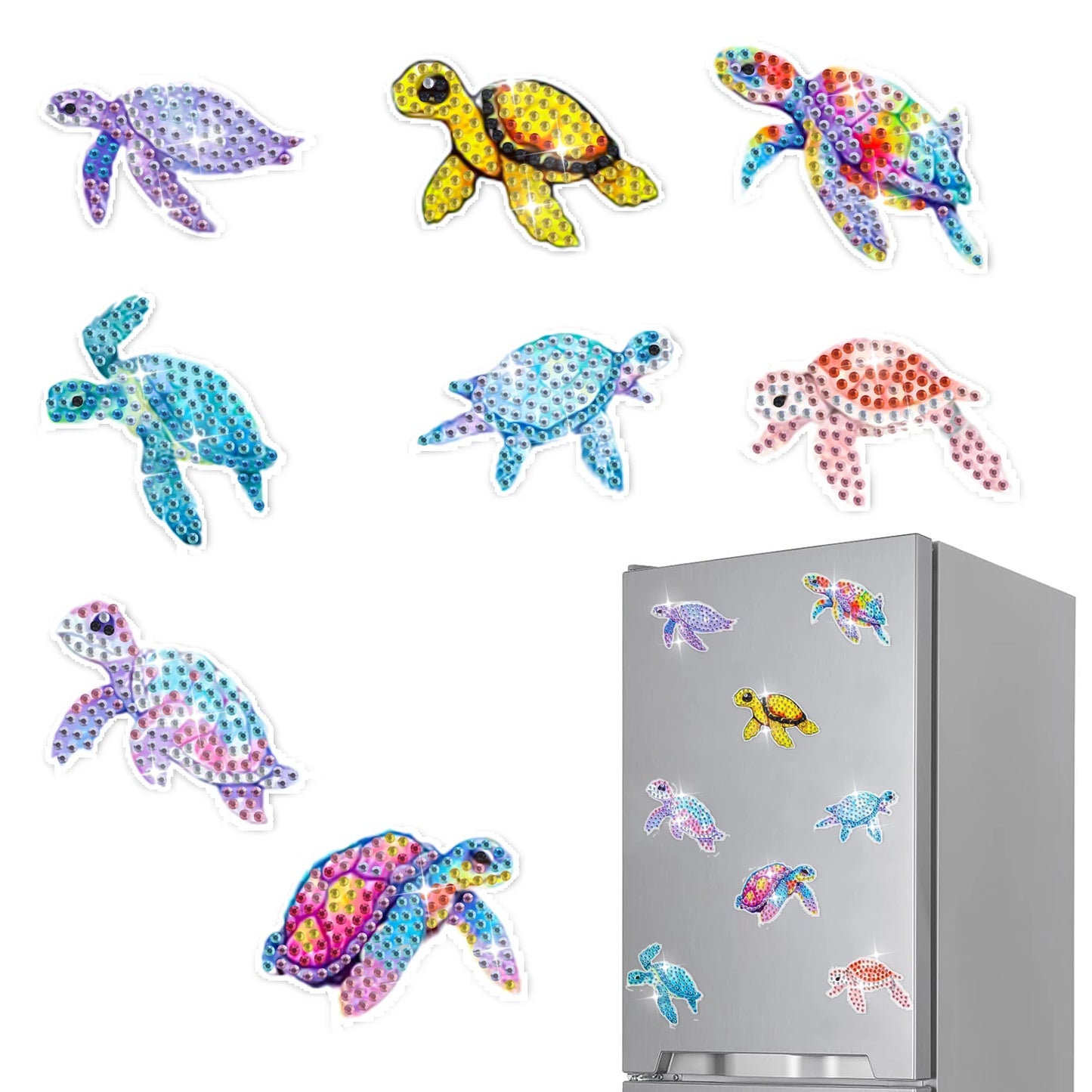 Diamond Painting Magneten - Set van 8 Dieren voor Koelkast