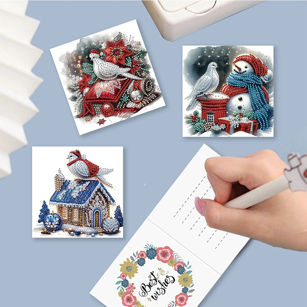 Diamond Painting Kerstkaarten set – 6/12 stuks met Kerst design