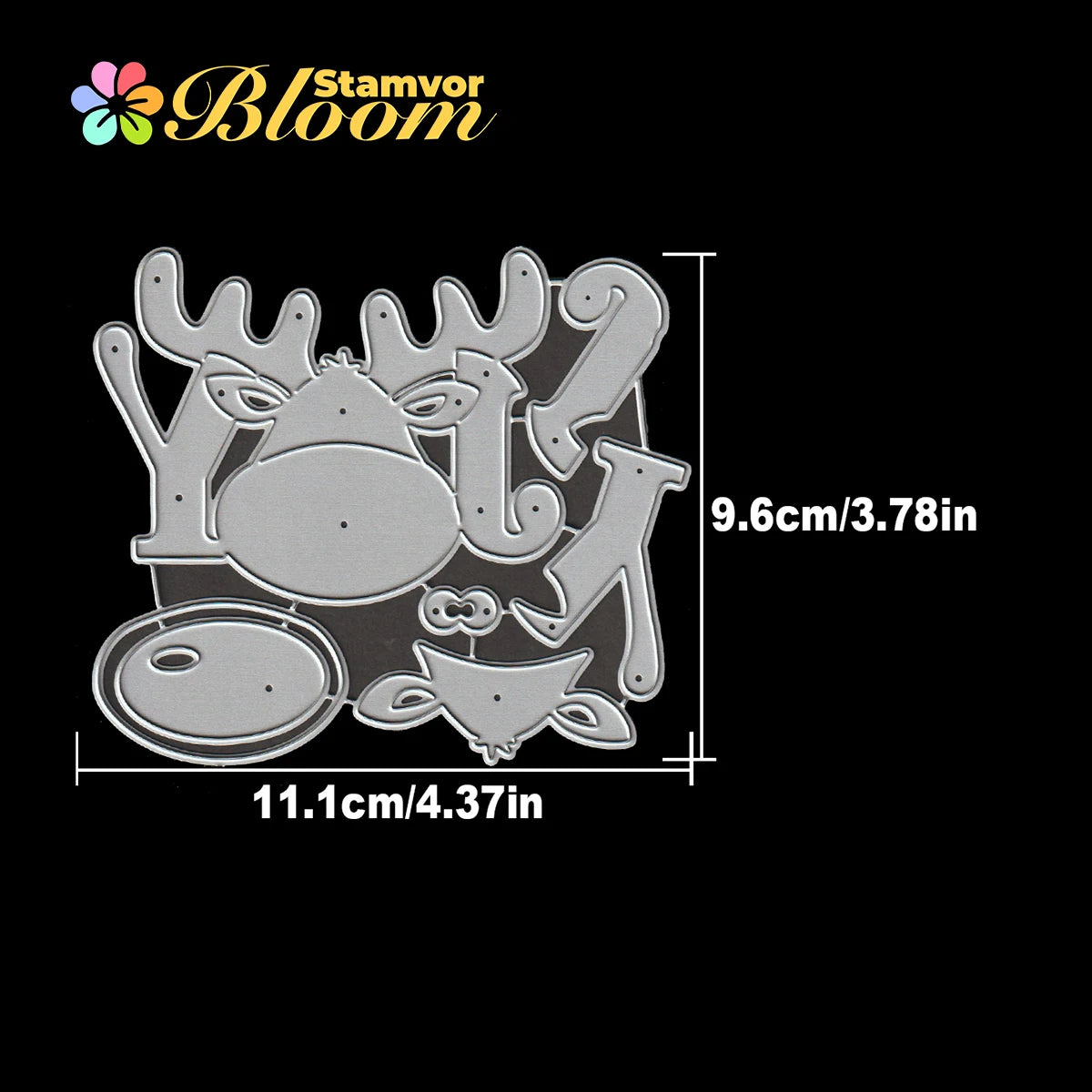 Snijmal Kerst Herten JOY met Lagen voor Scrapbooking en Kaartdecoratie