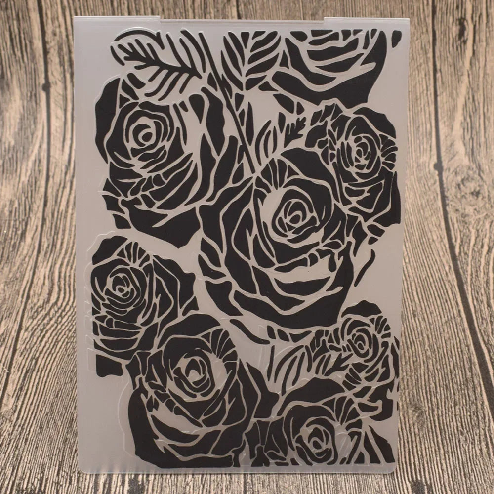 Embossing folder rozen bloemen kunststof voor kaarten en scrapbooking