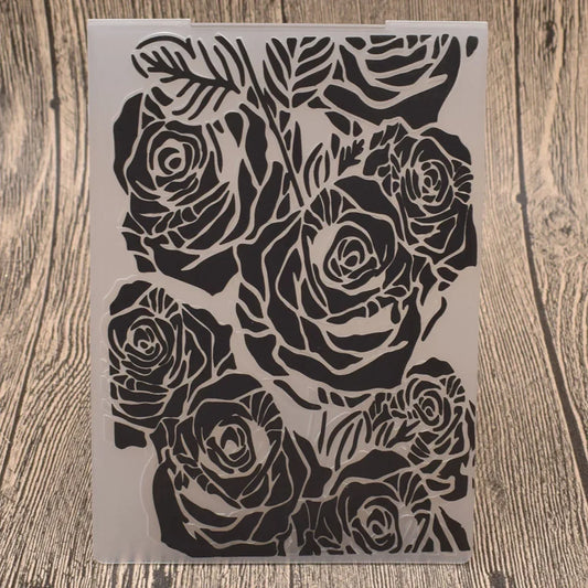Embossing folder rozen bloemen kunststof voor kaarten en scrapbooking