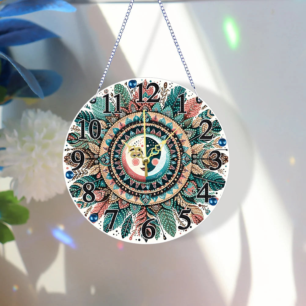 Diamond Painting Klok Mandala Acryl Special Shaped Wanddecoratie