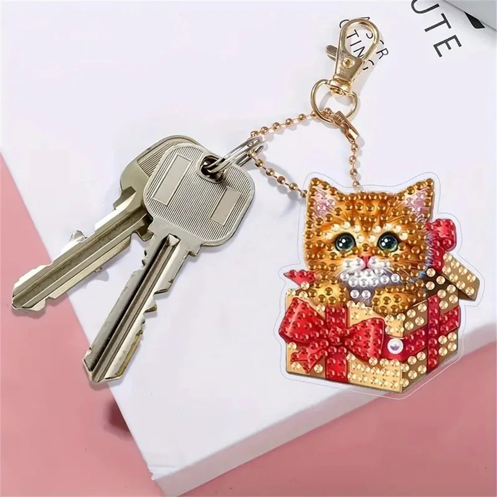 Diamond Painting Sleutelhanger set Dieren – 6 stuks voor beginners