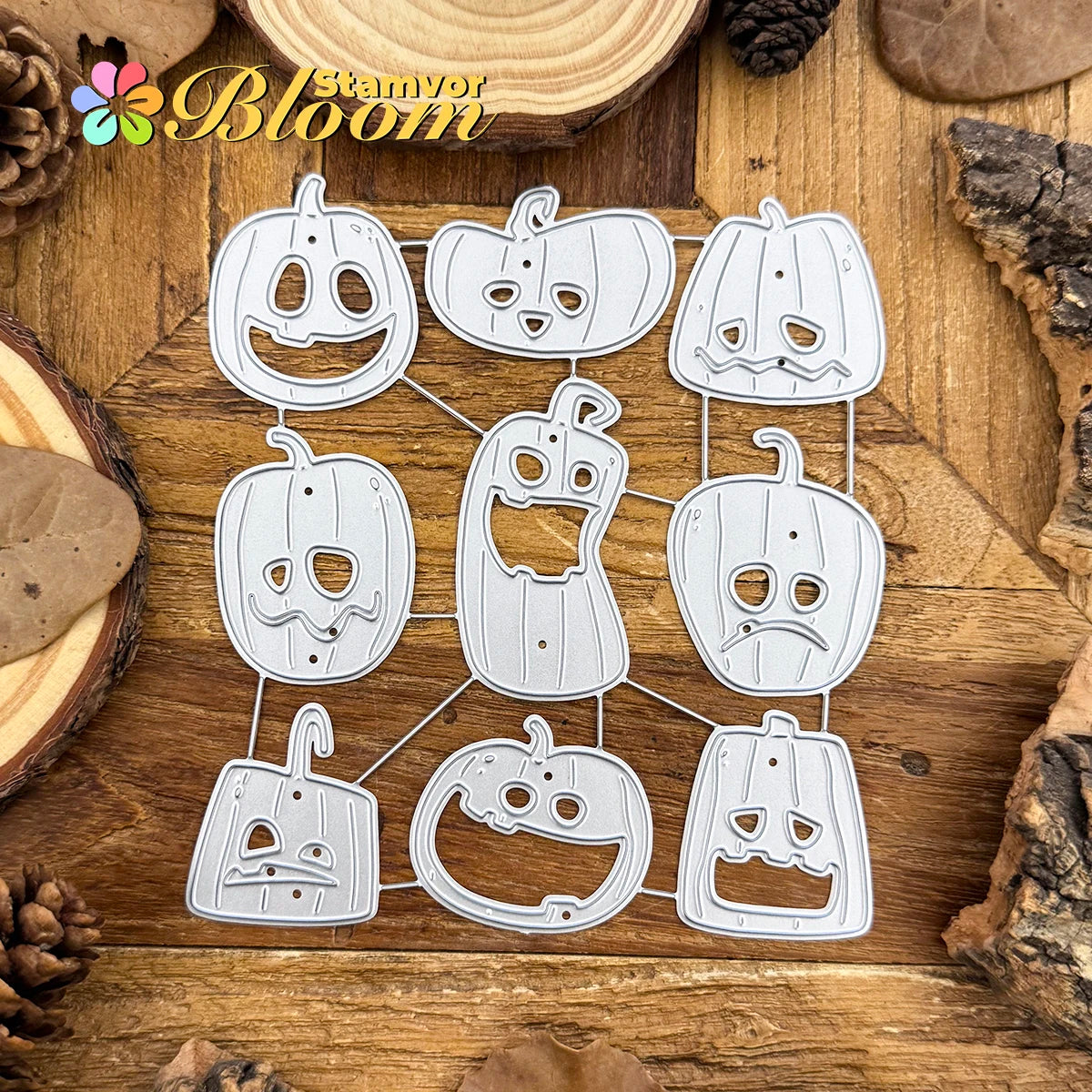 Snijmal Halloween Pompoenen Grappig Ontwerp voor Scrapbooking en Kaartdecoratie