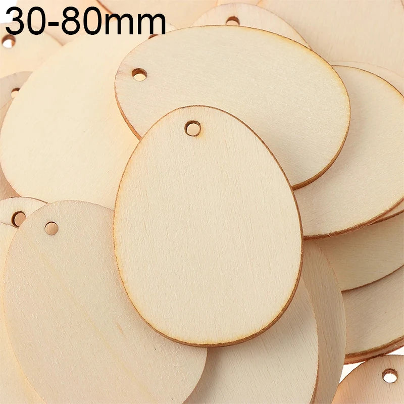 Houten Paas figuur om zelf te kleuren/schilderen set met konijnen en eieren