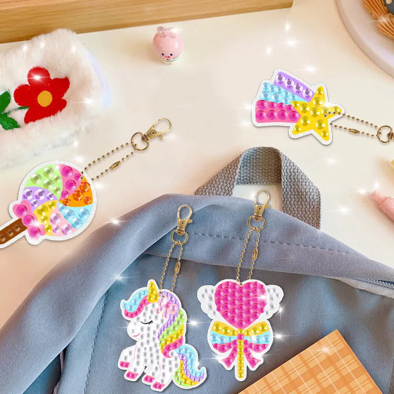 Diamond Painting Sleutelhanger set met heldere acryl hangers