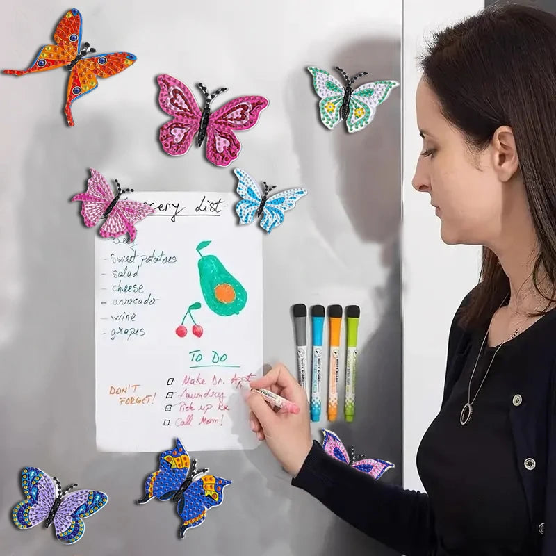 Diamond Painting Magneten Kleurrijke Vlinder Koelkastmagneten