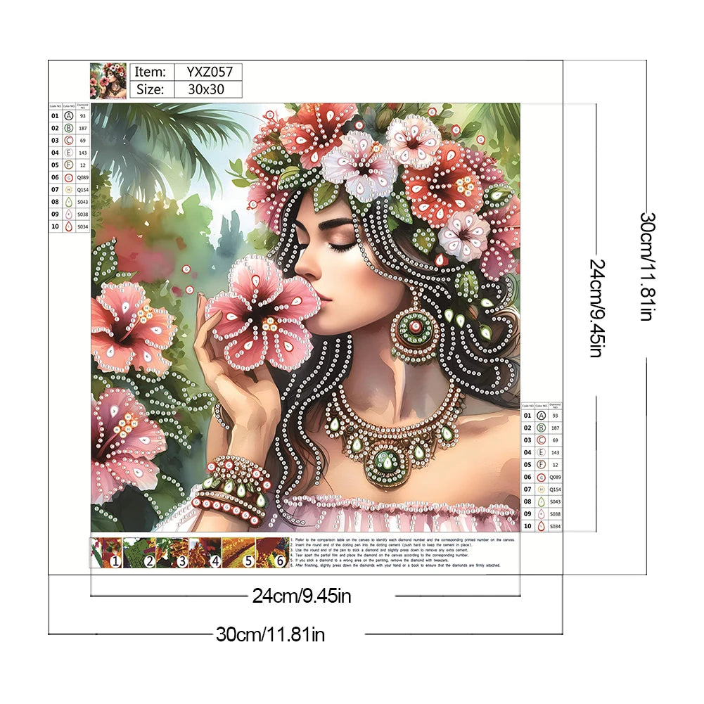 Special Diamond Painting met speciaal gevormde steentjes Beauty 30x30cm - YXZ053