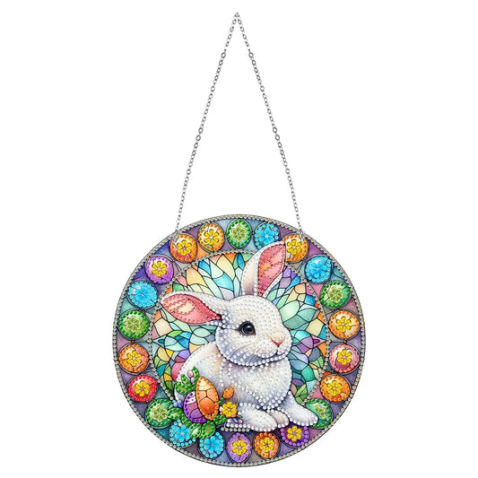 Diamond Painting Hangend ornament – Zonvanger Kristalsteentjes - Konijn