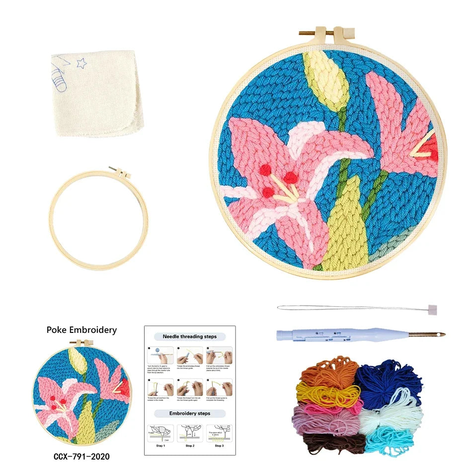 Punch Needle pakket Cartoon beginners met borduurring en complete starterset - CCX-815-2020