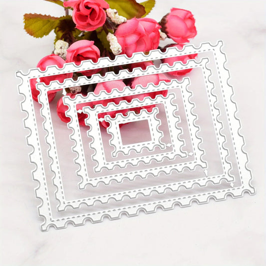 Metalen Snijmal Rechthoekig Achtergrondframe met Tandrand