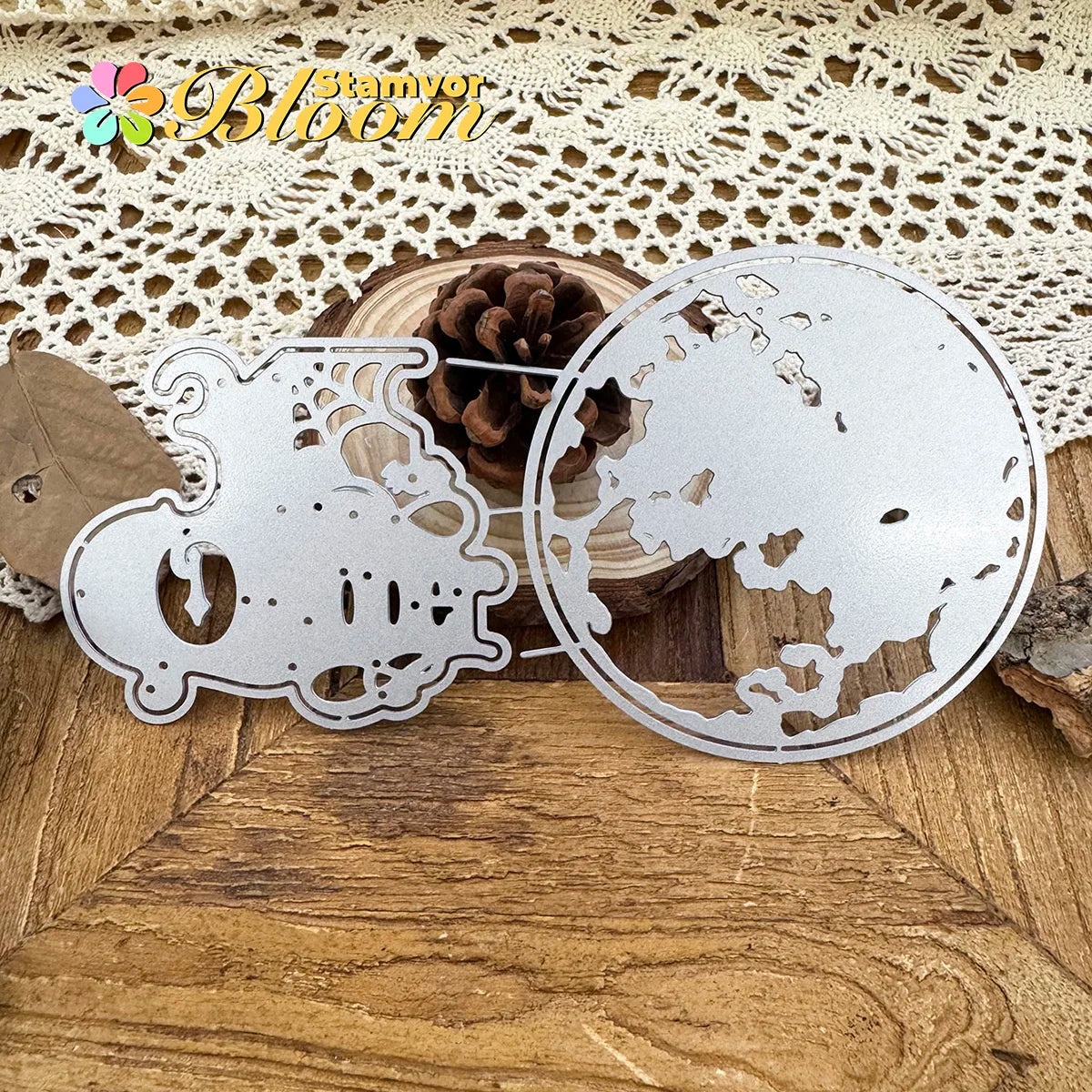 Metalen snijmal spinnenweb en maan lagen voor scrapbooking