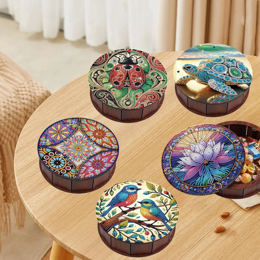Diamond Painting Snack Box met dieren en planten motief – decoratieve kunstcadeau