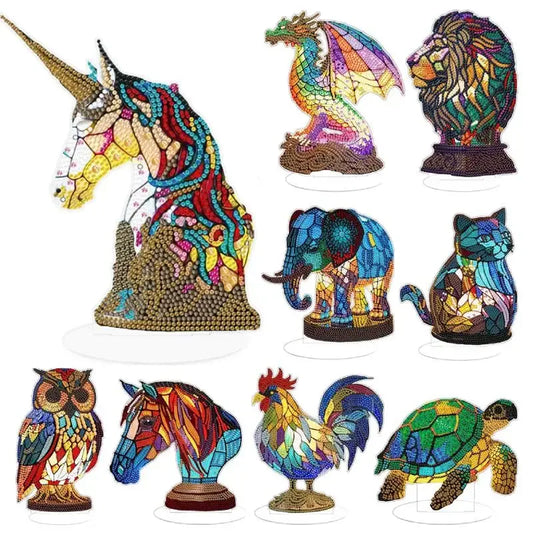 Diamond Painting Lamp – Dierenserie Tafeldecoratie met Licht | Complete Set 20x20 cm