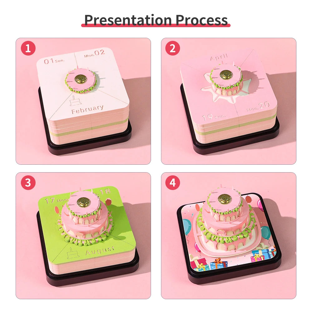 3D Papier Sculptuur Tafelkalender 2026 Notitie Ornament Cadeau Decoratie