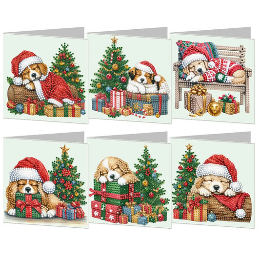 Diamond Painting Kaarten set 6 Kerstkaarten Compleet Knutselpakket - LY869