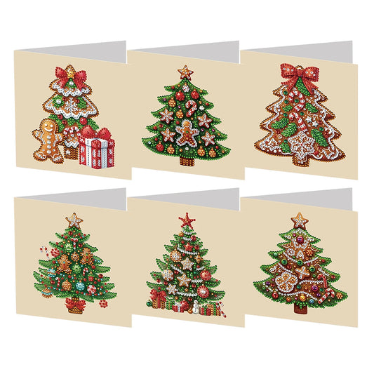 Diamond Painting Kerstkaarten set – 6 stuks creatieve kerstkaarten maken - HK064