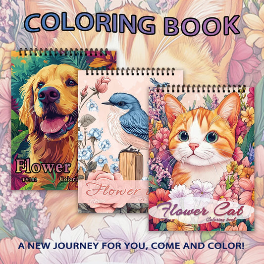 Kleurboek voor volwassenen met 30 pagina's – Honden, Katten of Vogels