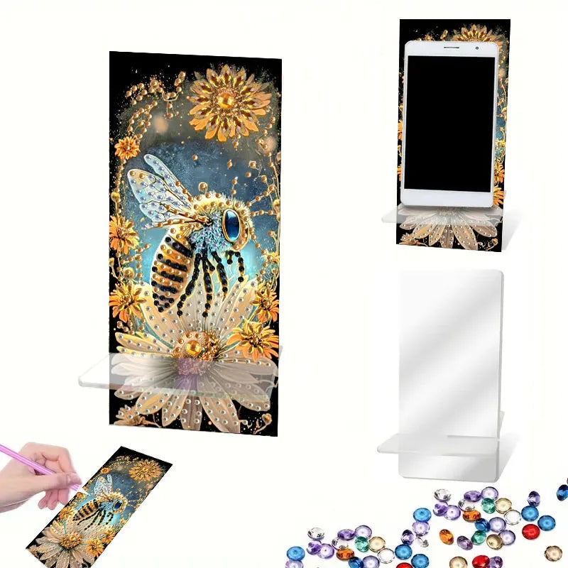 Diamond Painting Telefoon standaard met dieren design en spiegel