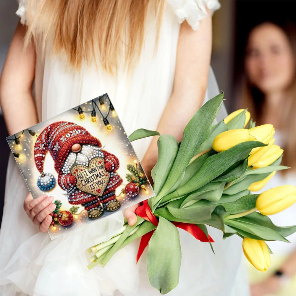 Diamond Painting Kerstkaarten Set met 6 Luxe Wenskaarten en Enveloppen - HK025