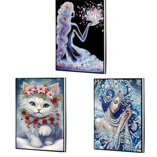 Diamond Painting Notitieboekje Katten PU Leer Kristal Design